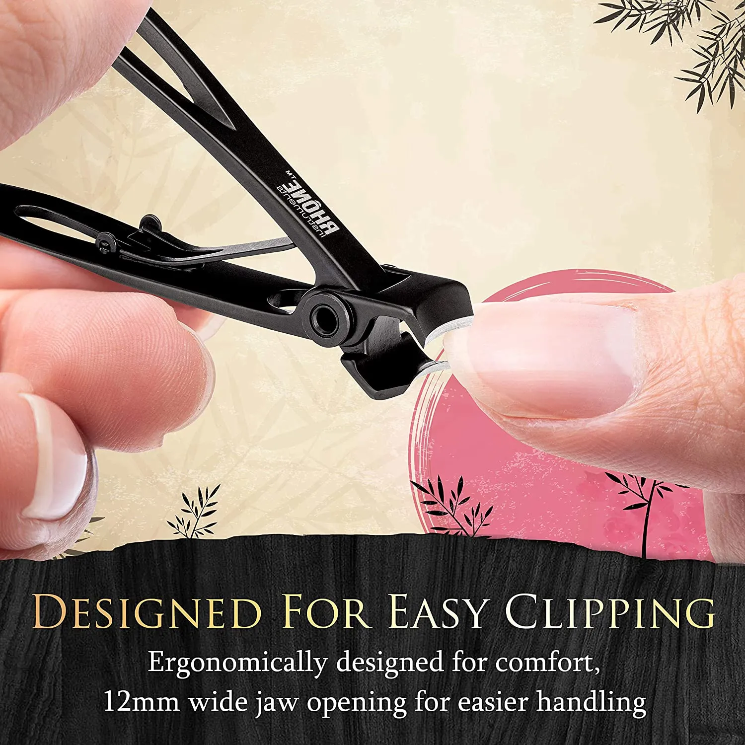 Rhône Instruments Surgical-Grade Nail Clippers, Extra-Wide Jaw, Professional Series, Heavy-Duty Fingernail and Toenail Clippers For Thick Nails, Manicure, Pedicure, Women and Men