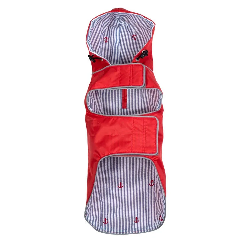 Seattle Slicker Jacket Red/Navy Stripe