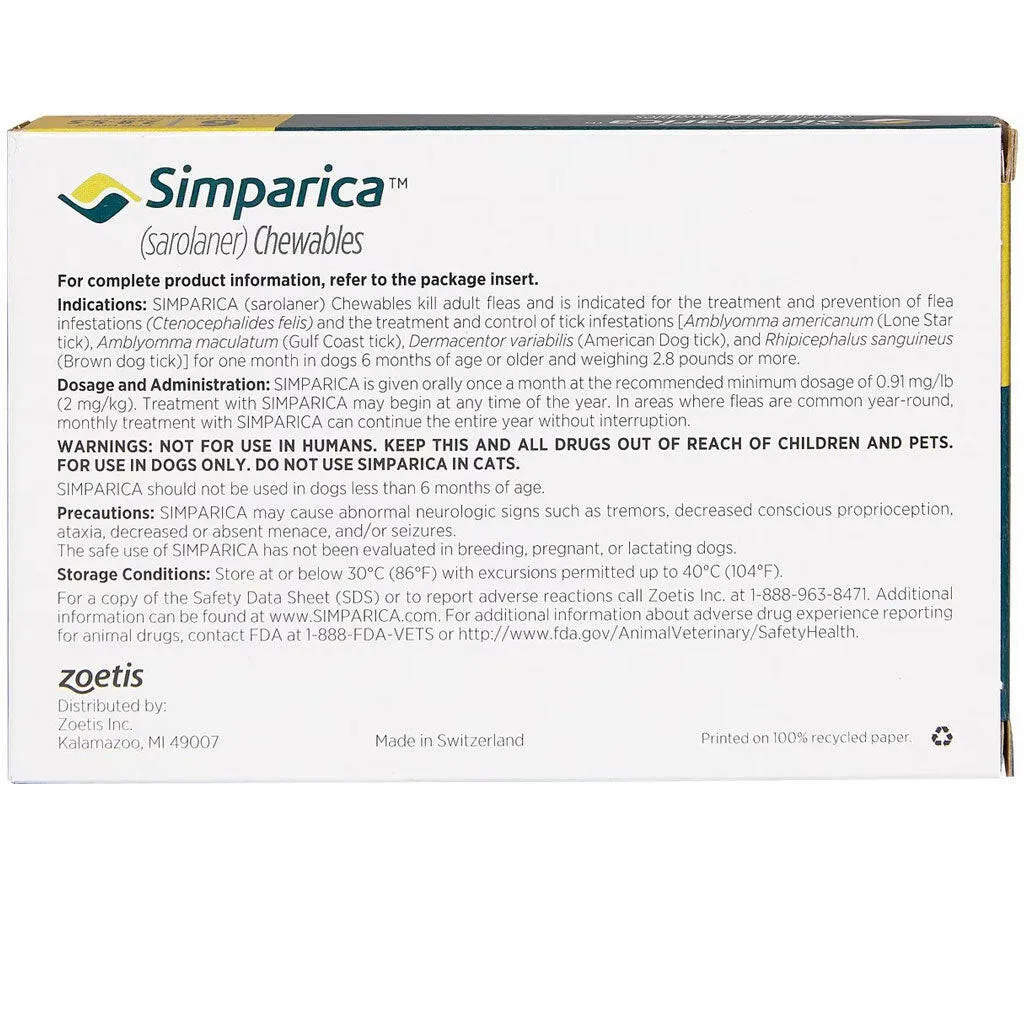 Simparica for Dogs 2.8-5.5 lbs