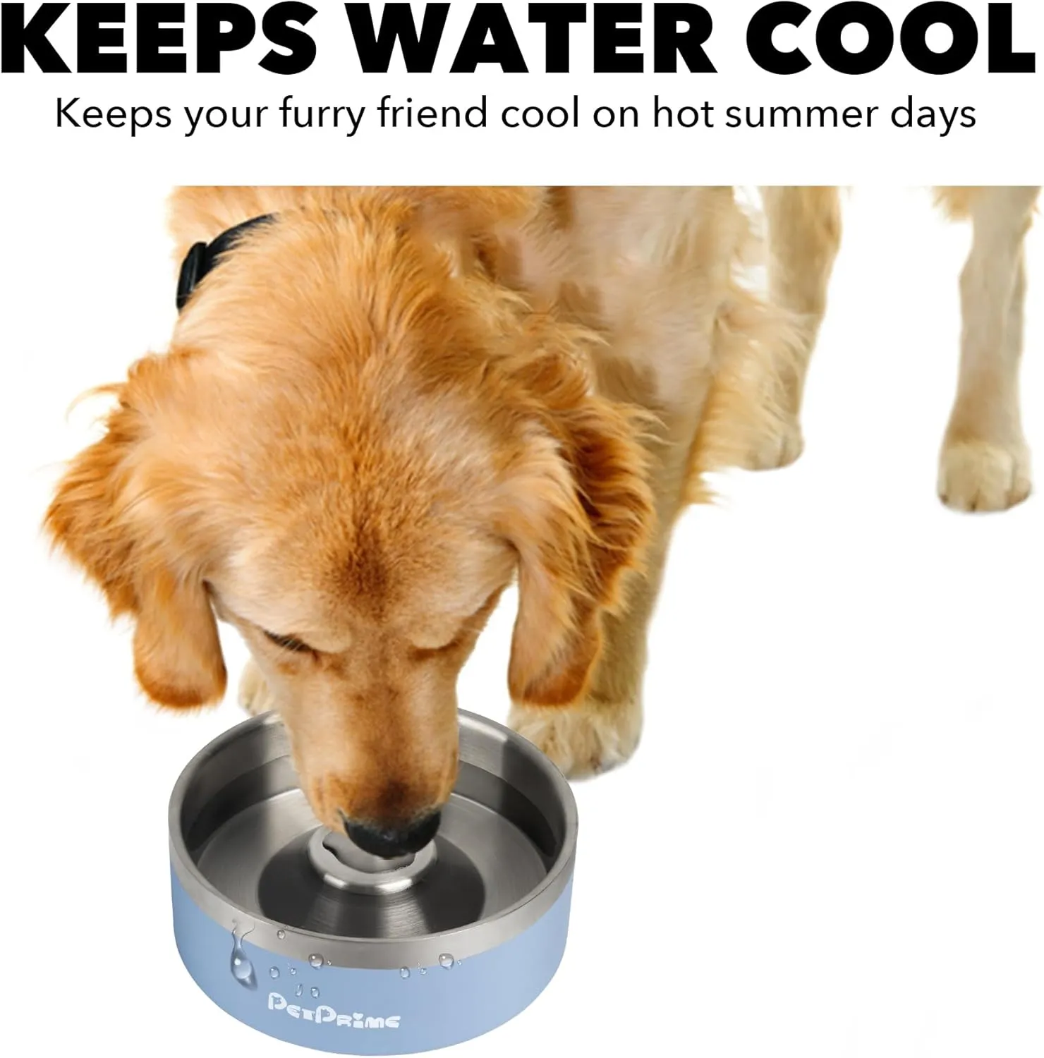 Stainless Steel Slow Feeder Dog Bowls Non Slip Spill Proof Metal Slow Eating Dringking Weighted Bowl Cats Pet Food Water Dish Feeding for Large Medium Small Breed Dogs(60oz/7cups)