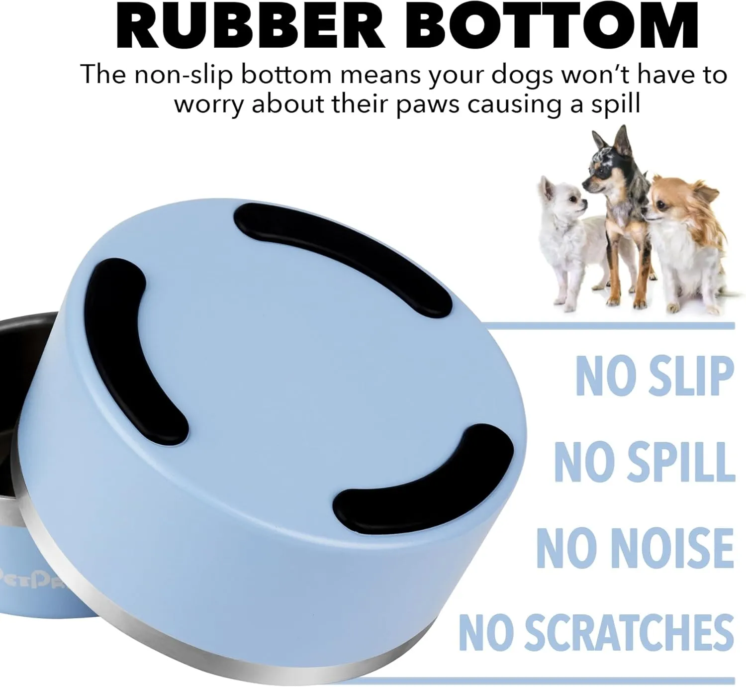 Stainless Steel Slow Feeder Dog Bowls Non Slip Spill Proof Metal Slow Eating Dringking Weighted Bowl Cats Pet Food Water Dish Feeding for Large Medium Small Breed Dogs(60oz/7cups)