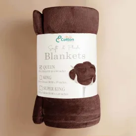 Supersoft 310 gsm Snuggly AC Fleece Blanket Cocoa Brown