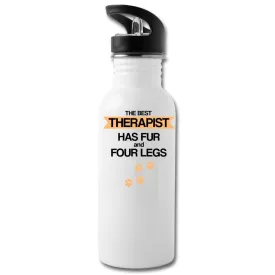 The best therapist has fur and four legs 20oz Water Bottle