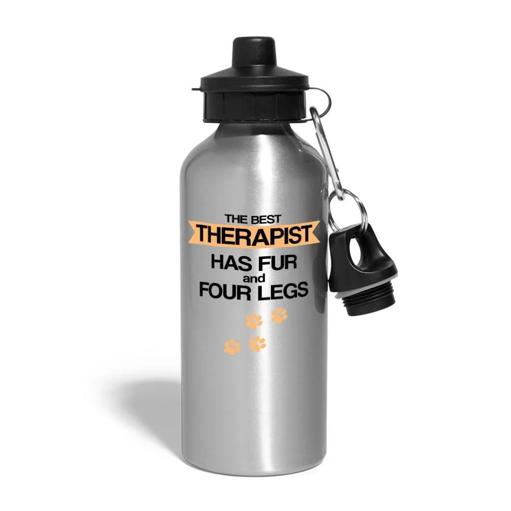 The best therapist has fur and four legs 20oz Water Bottle