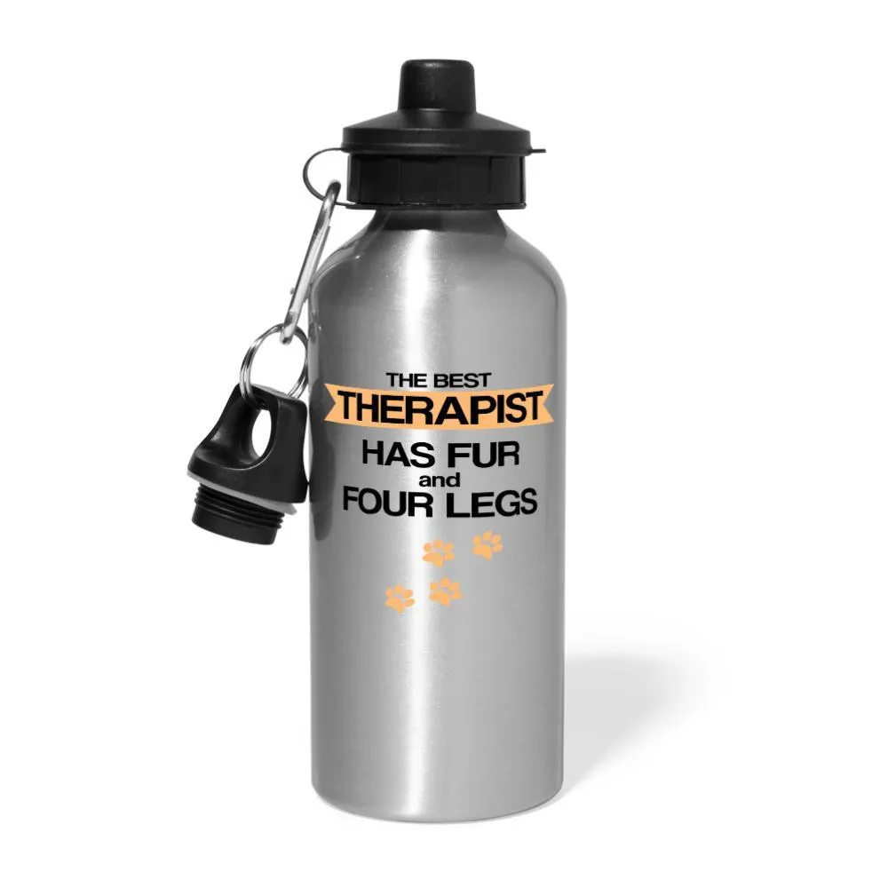 The best therapist has fur and four legs 20oz Water Bottle