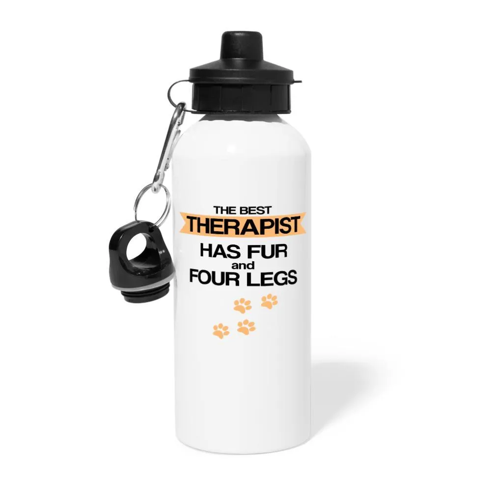 The best therapist has fur and four legs 20oz Water Bottle