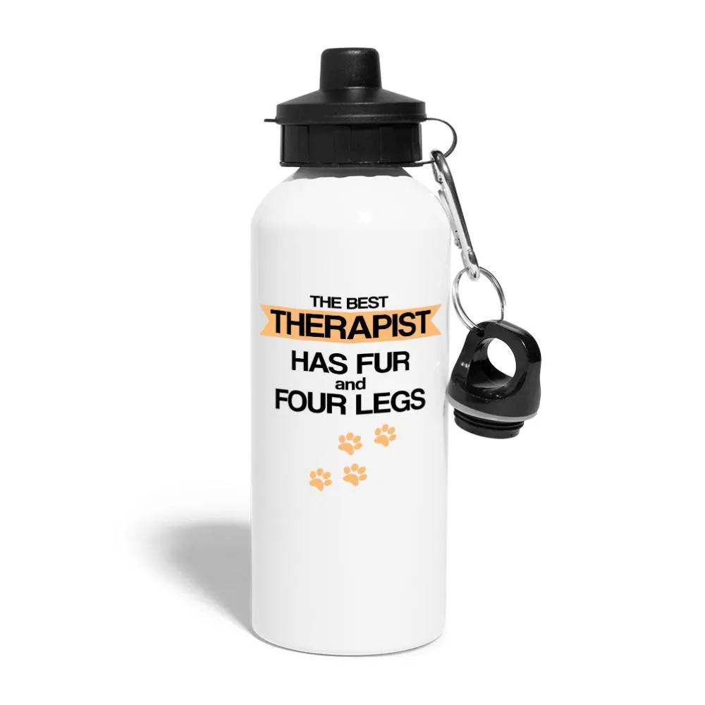 The best therapist has fur and four legs 20oz Water Bottle