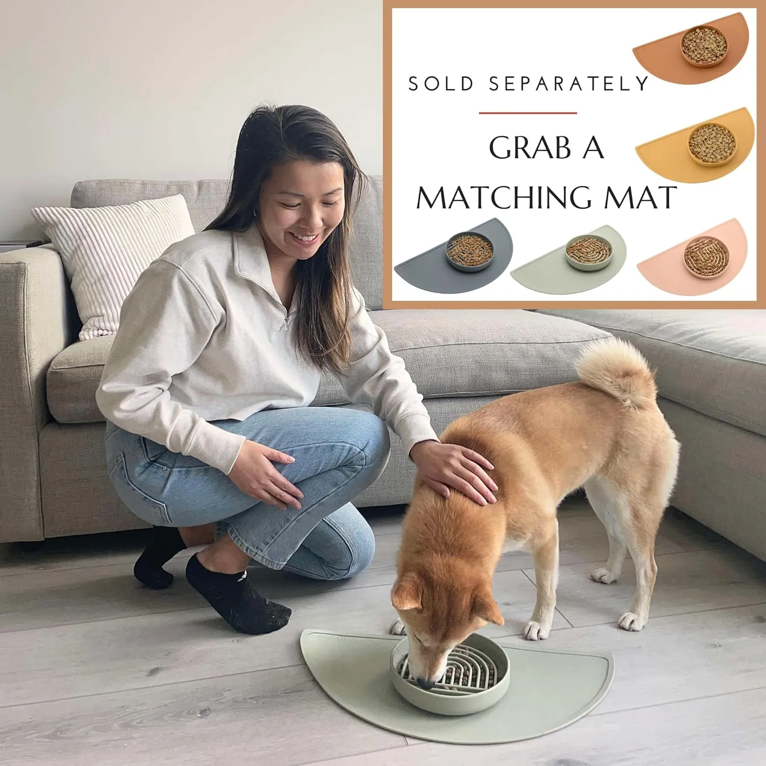 The Slowdown Bowl - Silicone Slow Feeder, Slow Eating, Modern Lick Mat Design, Reduces Gulping, Dishwasher Fit, for All Cat & Dog Breeds, Mealtime Challenge, Small-Charcoal
