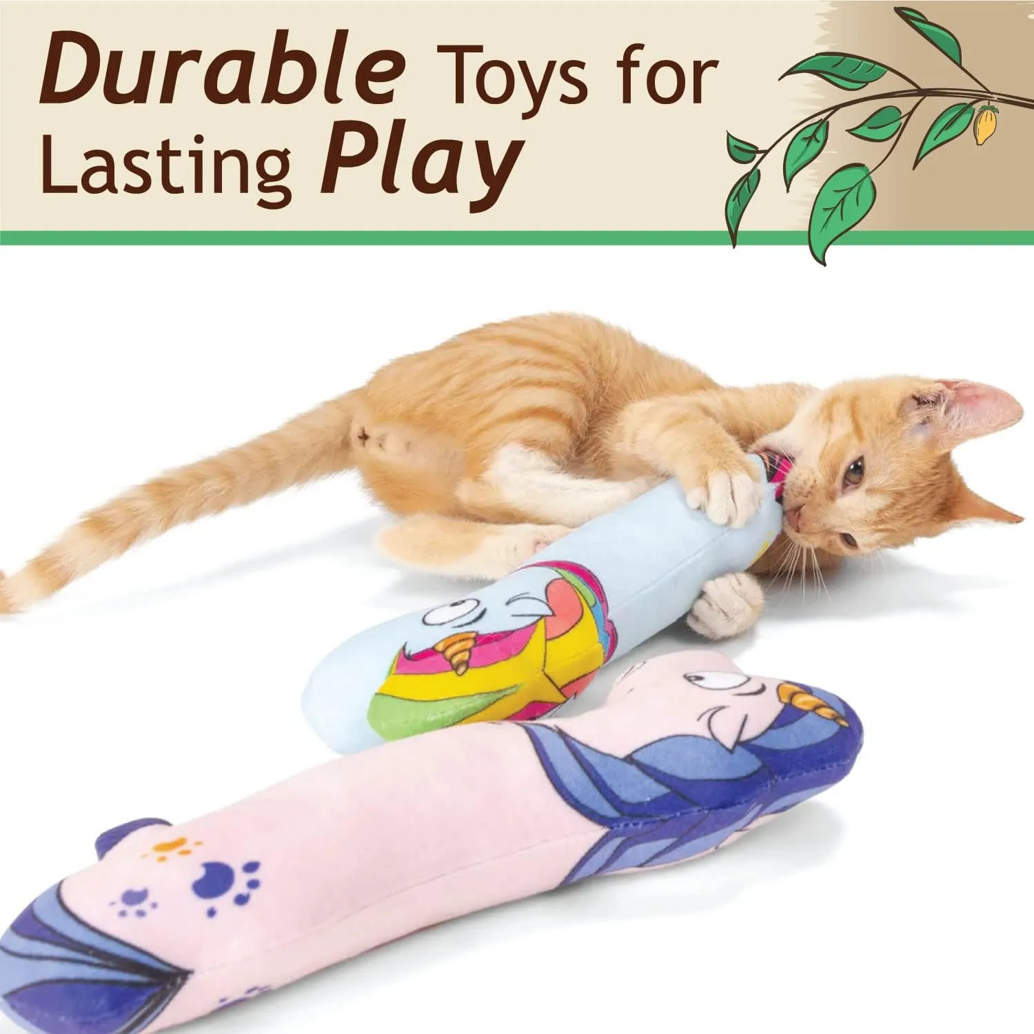 Unicorn 2-Pack Organic Catnip Substitute Toys for Cats & Kittens | 100% All-Natural Wild Harvested Silvervine | 2 Refillable Unicorn Plush Cat Toys