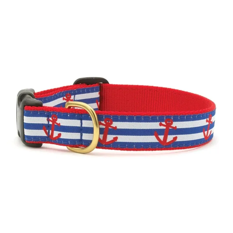 Up Country Anchors Aweigh Dog Collar & Leash Matching Set
