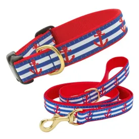 Up Country Anchors Aweigh Dog Collar & Leash Matching Set