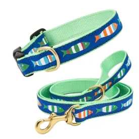Up Country Funky Fish Dog Collar & Leash Matching Set
