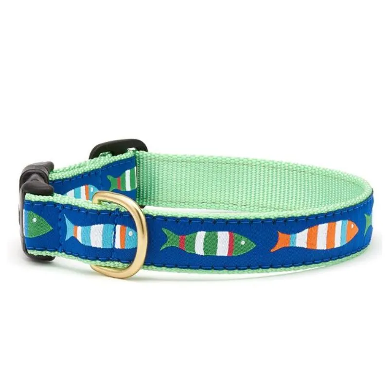 Up Country Funky Fish Dog Collar & Leash Matching Set