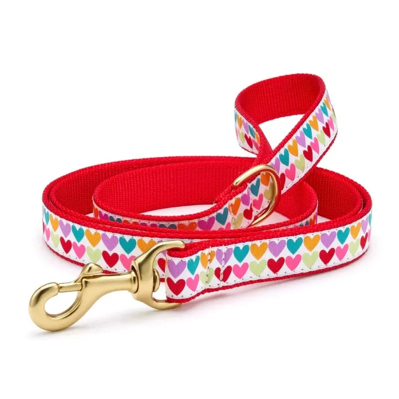 Up Country Pop Hearts Dog Collar & Leash Matching Set