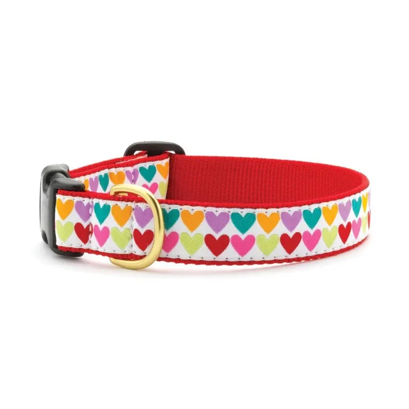 Up Country Pop Hearts Dog Collar & Leash Matching Set