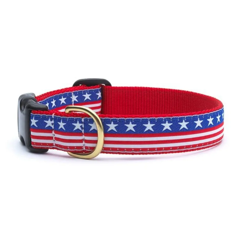 Up Country Stars & Stripes Dog Collar & Leash Matching Set