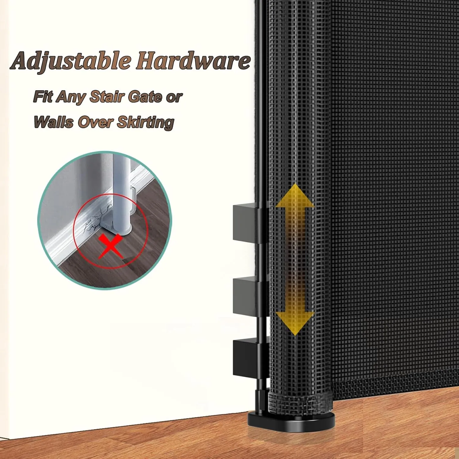 Upgrade 200 inch Retractable Baby Gates Extra Wide with Reinforced Strip Design to Prevent Crawling Through, 200" Retractable Dog Gate, 34" Tall, Retractable Gate for Indoor/Outdoor
