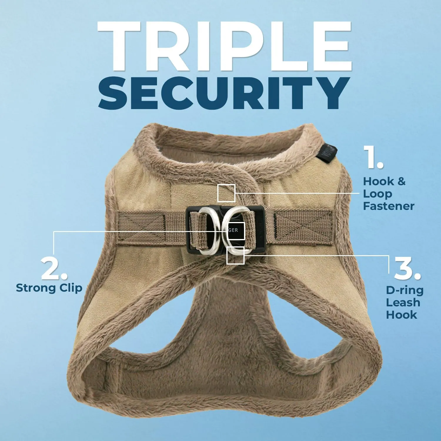 Voyager Step-In Plush Dog Harness  Soft Plush, Step In Vest Harness for Small and Medium Dogs by Best Pet Supplies - Harness (Latte Suede), L (Chest: 18 - 20.5")