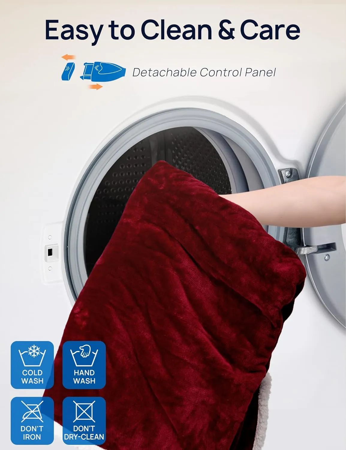 Wearable Heated Throw with Sleeves 70"x50" Christmas Red